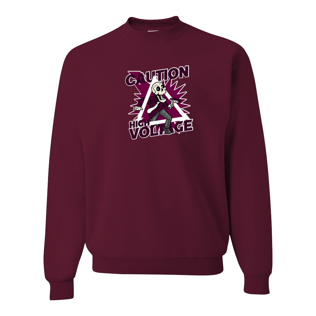 Golf NRG 6s Crewneck Sweatshirt | Caution High Voltage, Maroon