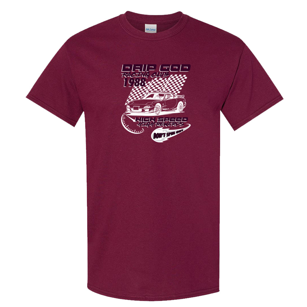 Golf NRG 6s T Shirt | Drip God Racing Club, Maroon