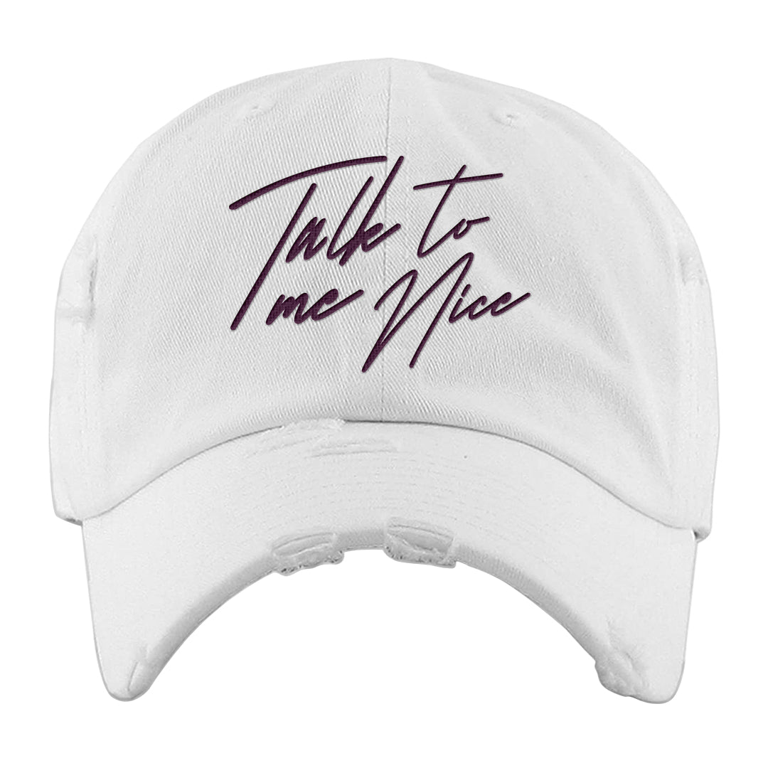 Golf NRG 6s Distressed Dad Hat | Talk To Me Nice, White