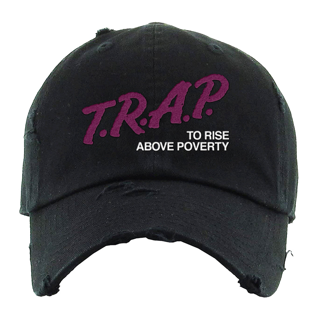 Golf NRG 6s Distressed Dad Hat | Trap To Rise Above Poverty, Black