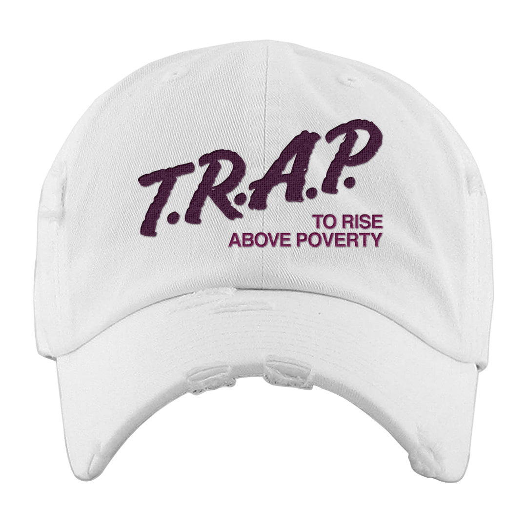 Golf NRG 6s Distressed Dad Hat | Trap To Rise Above Poverty, White