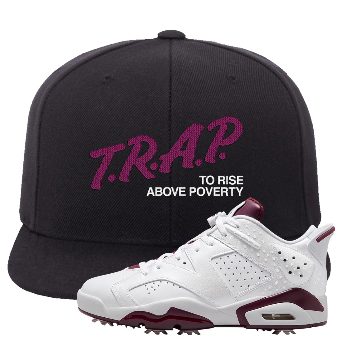 Golf NRG 6s Snapback Hat | Trap To Rise Above Poverty, Black