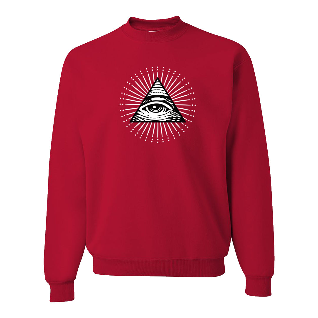 Rings 6s Crewneck Sweatshirt | All Seeing Eye, Red