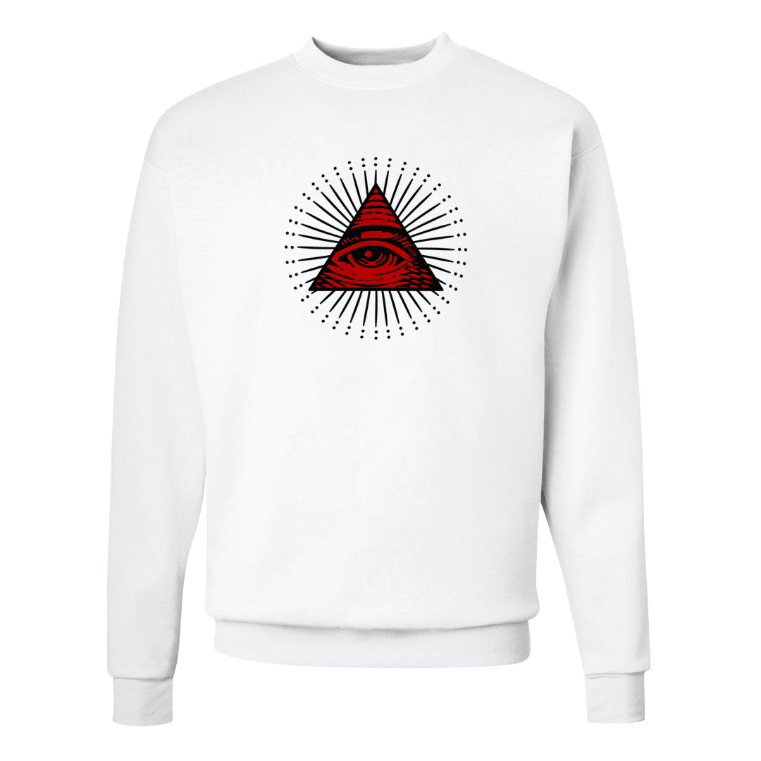 Rings 6s Crewneck Sweatshirt | All Seeing Eye, White