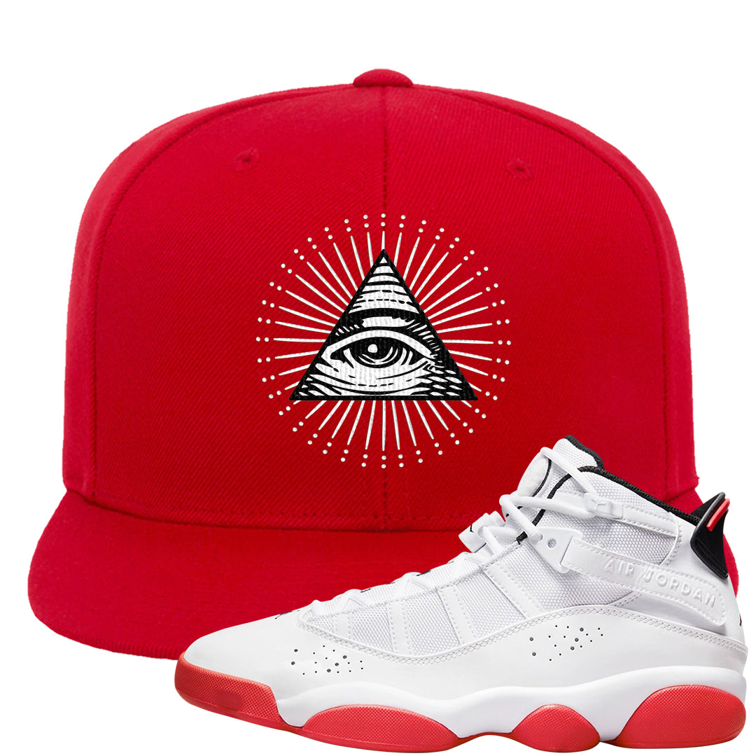 Rings 6s Snapback Hat | All Seeing Eye, Red
