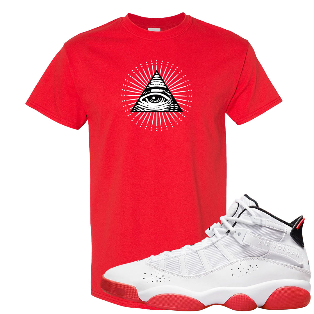 Rings 6s T Shirt | All Seeing Eye, Red