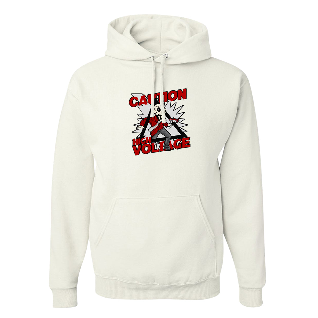 Rings 6s Hoodie | Caution High Voltage, White