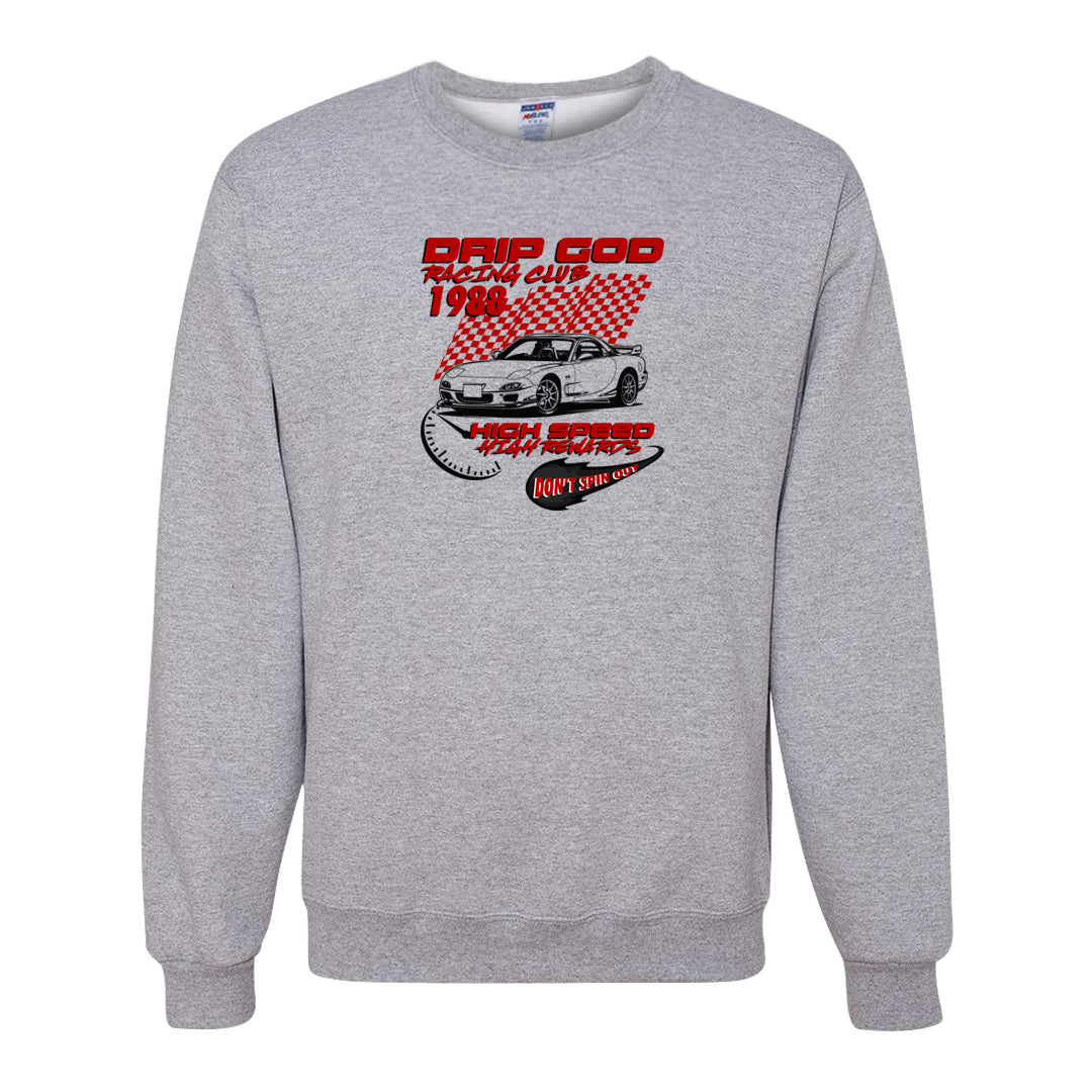 Rings 6s Crewneck Sweatshirt | Drip God Racing Club, Ash
