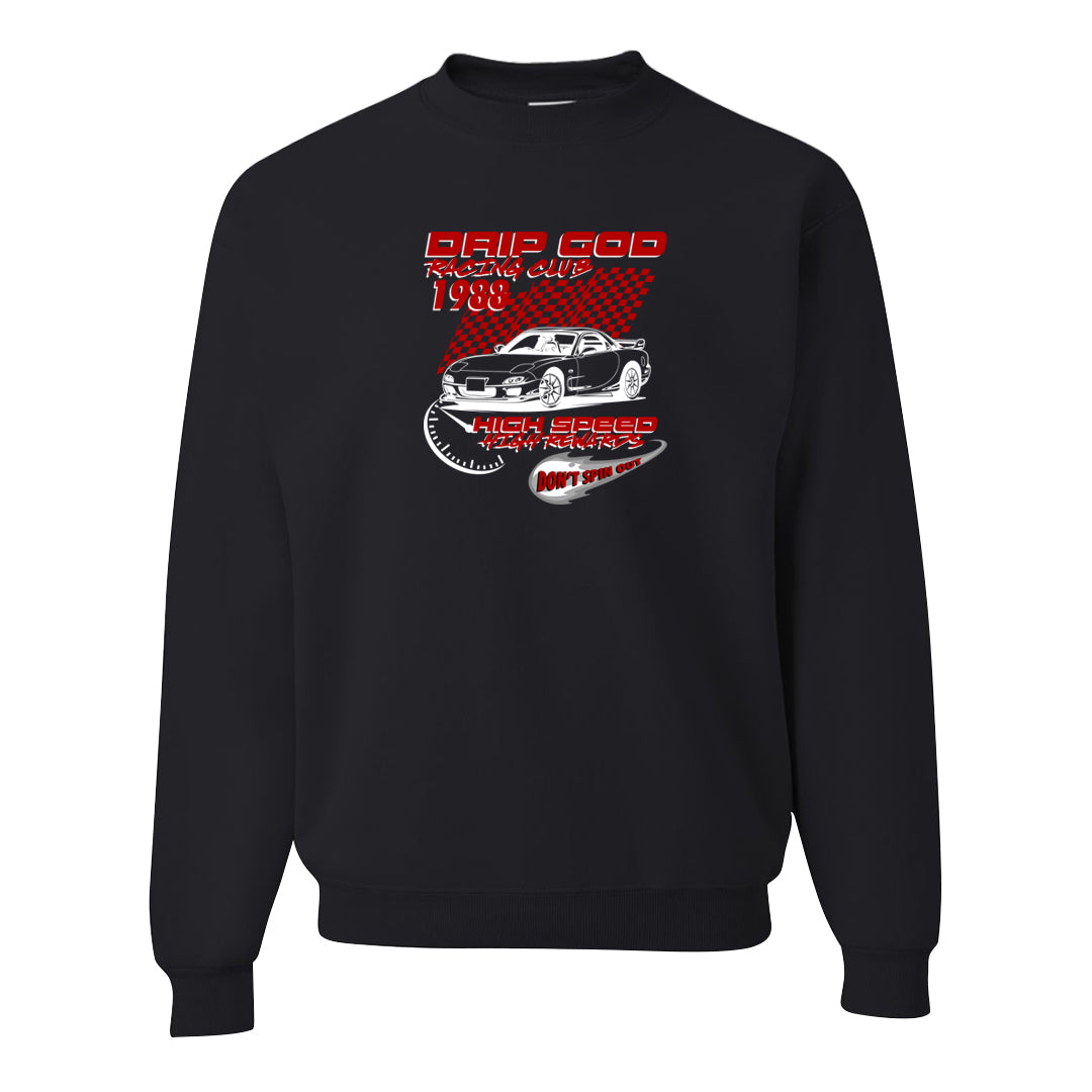 Rings 6s Crewneck Sweatshirt | Drip God Racing Club, Black