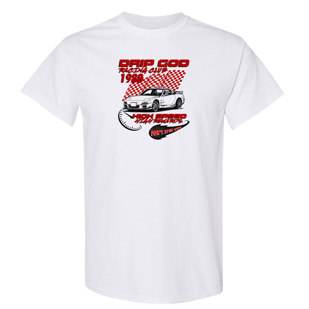 Rings 6s T Shirt | Drip God Racing Club, White