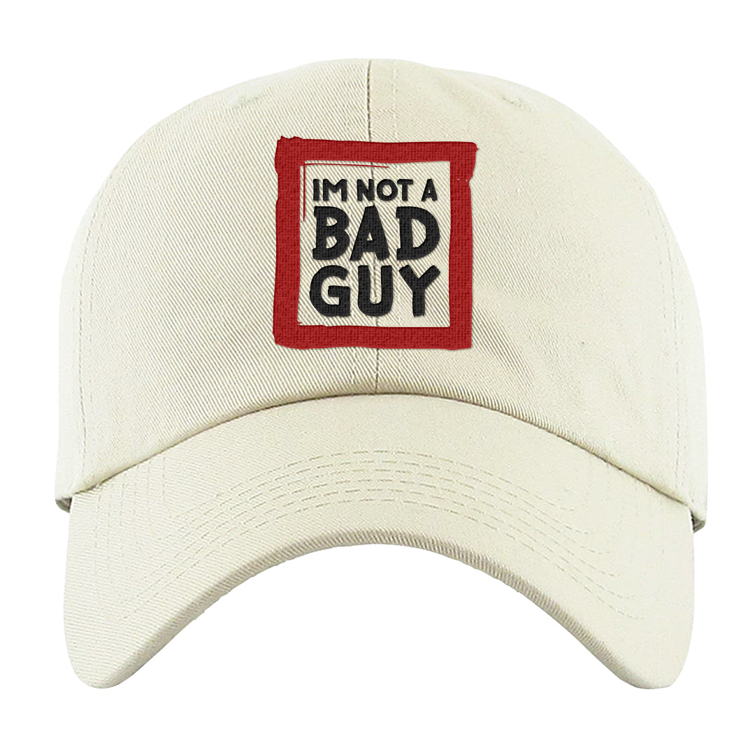Rings 6s Dad Hat | I'm Not A Bad Guy, White