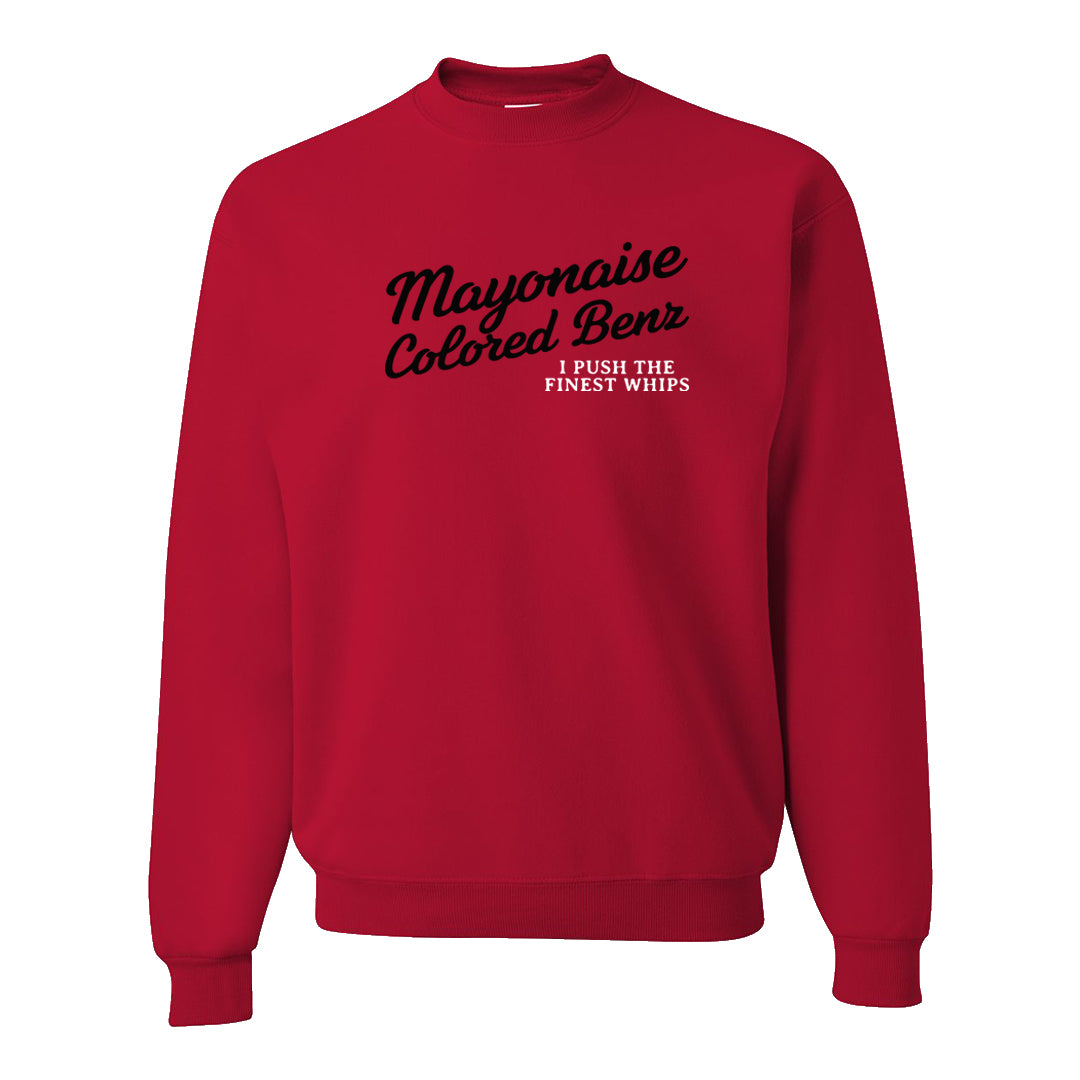 Rings 6s Crewneck Sweatshirt | Mayonaise Colored Benz, Red