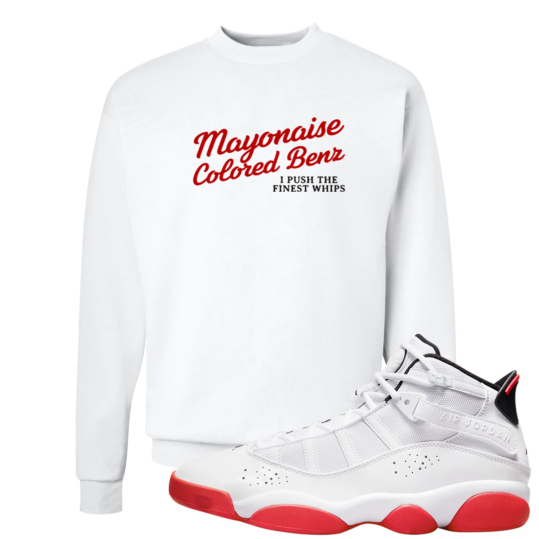 Rings 6s Crewneck Sweatshirt | Mayonaise Colored Benz, White