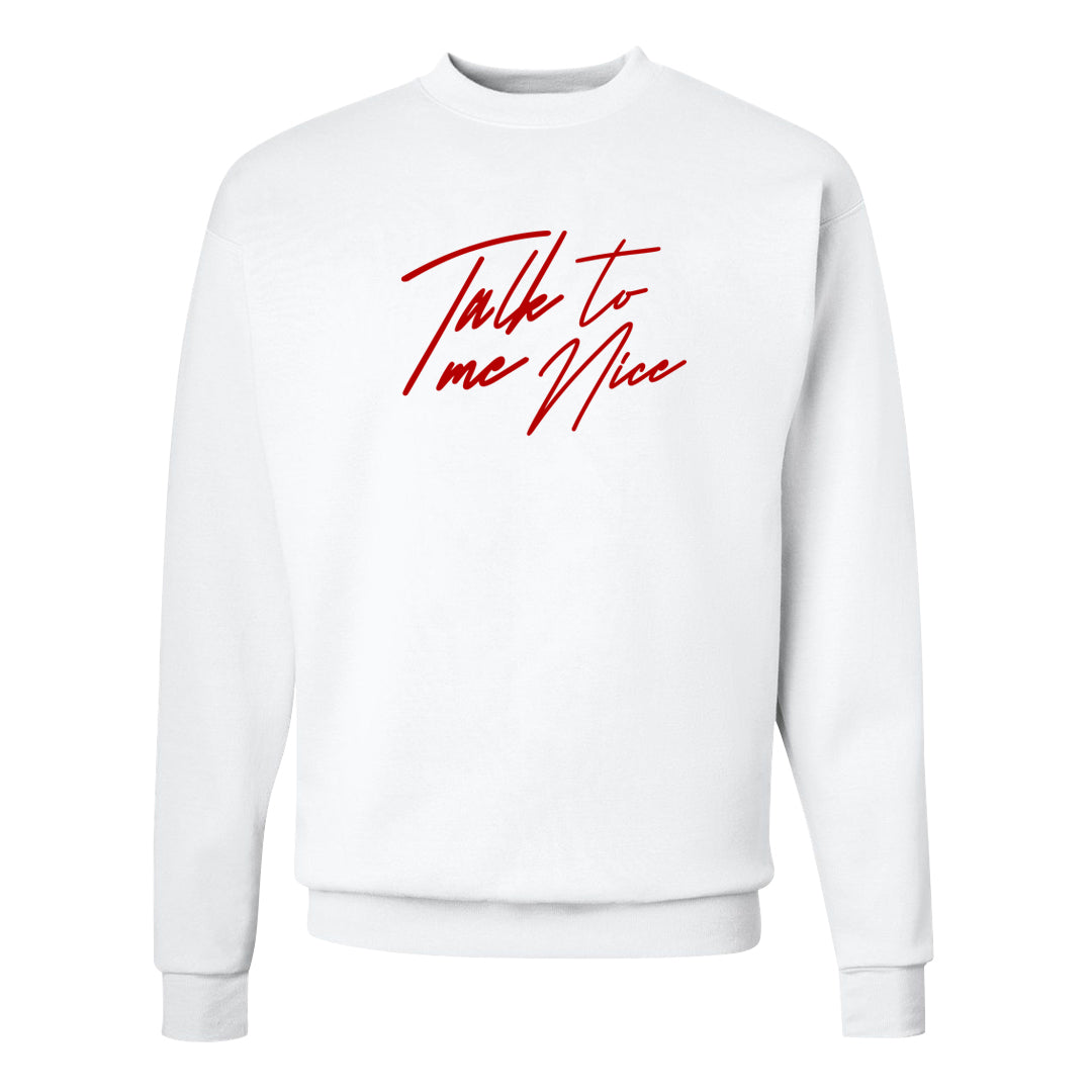 Rings 6s Crewneck Sweatshirt | Talk To Me Nice, White