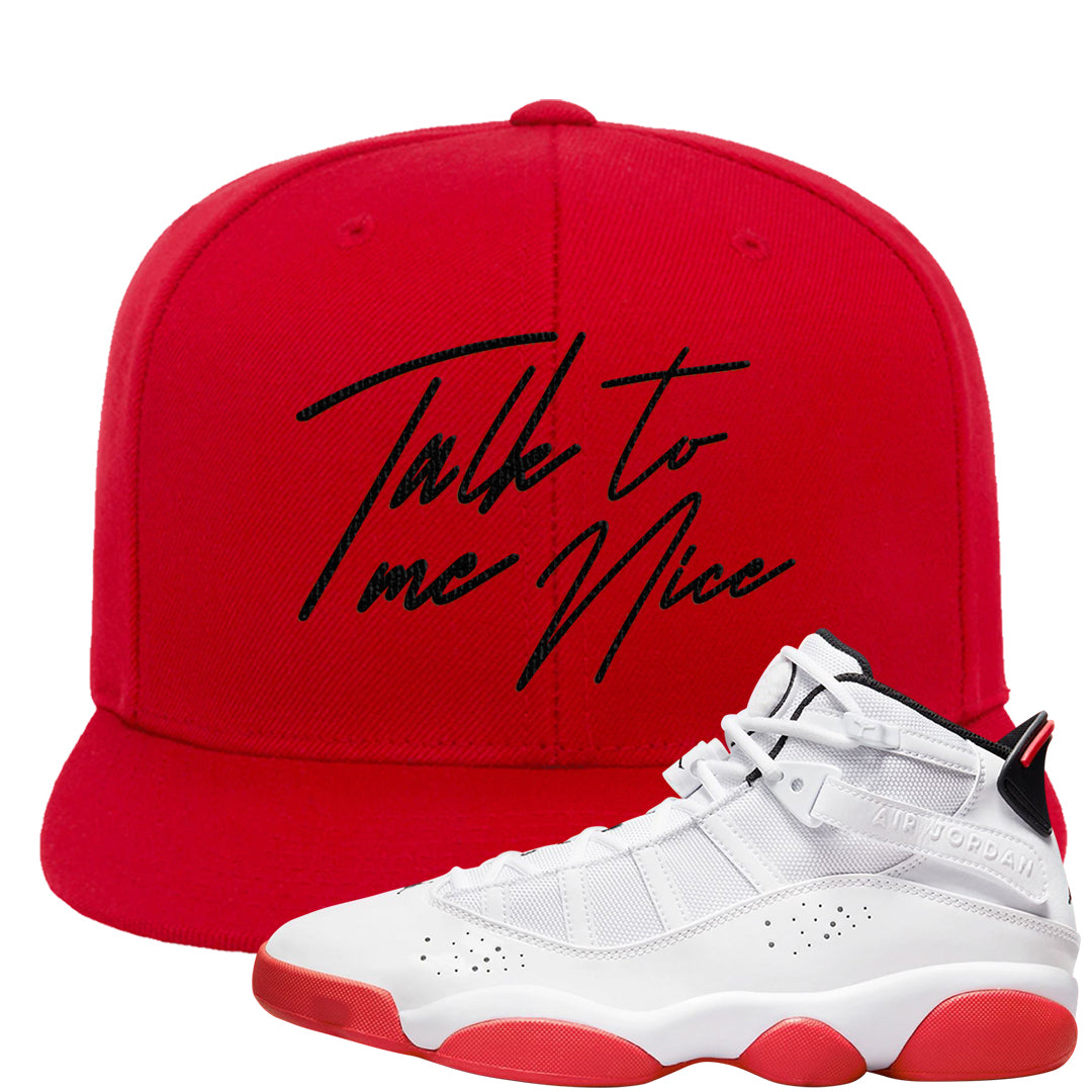 Rings 6s Snapback Hat | Talk To Me Nice, Red