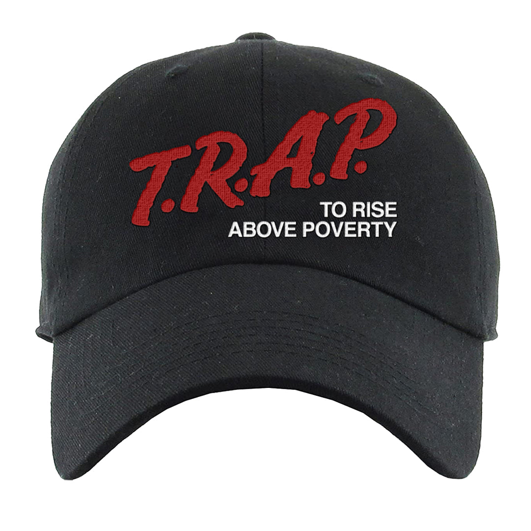 Rings 6s Dad Hat | Trap To Rise Above Poverty, Black