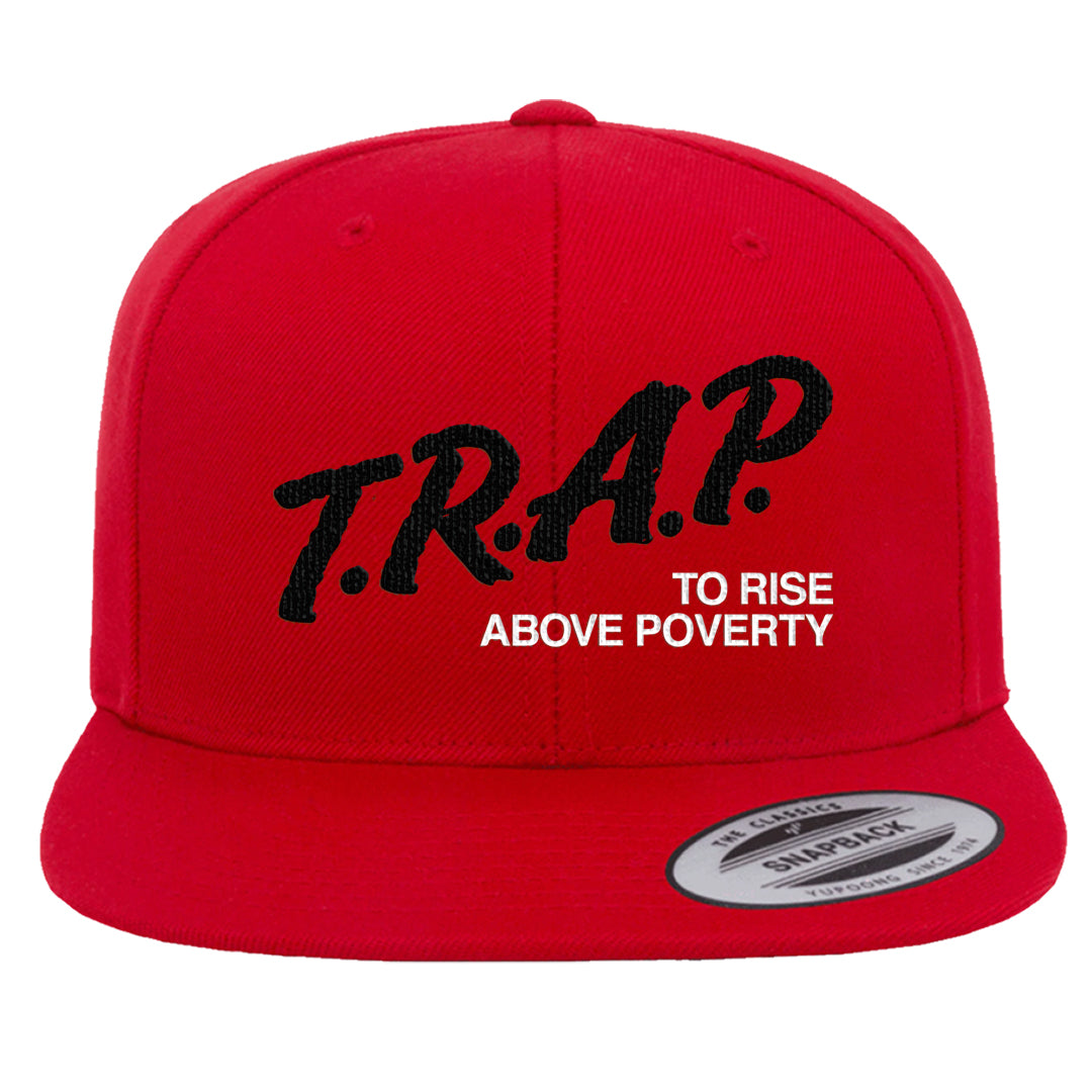 Rings 6s Snapback Hat | Trap To Rise Above Poverty, Red