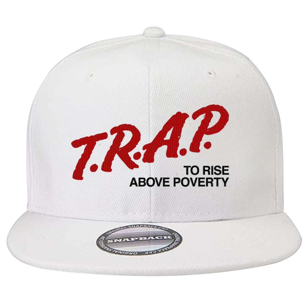 Rings 6s Snapback Hat | Trap To Rise Above Poverty, White