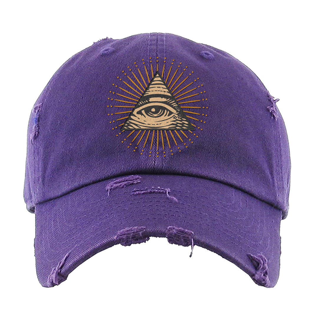 Afrobeats 7s Distressed Dad Hat | All Seeing Eye, Purple