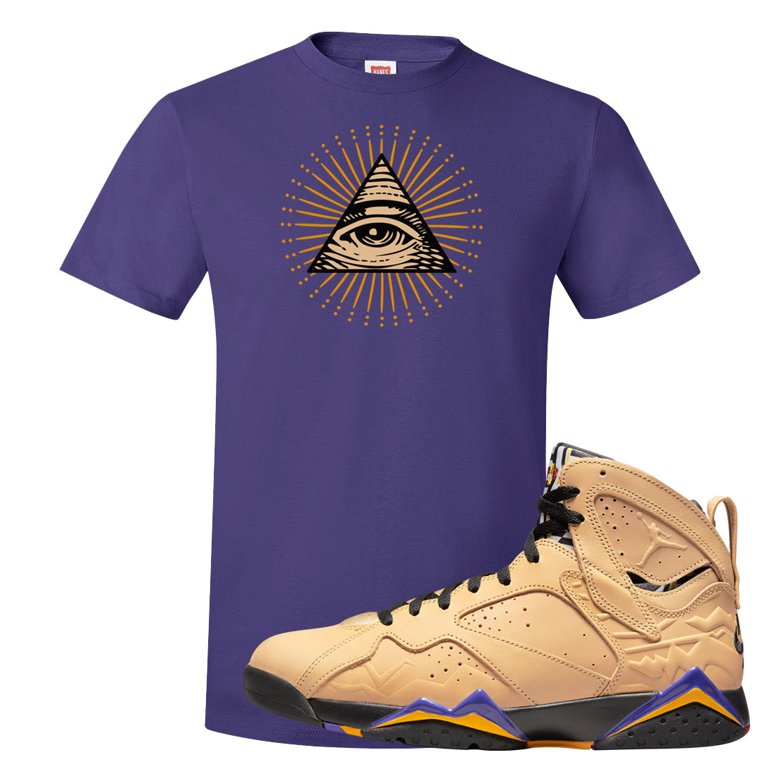 Afrobeats 7s T Shirt | All Seeing Eye, Purple