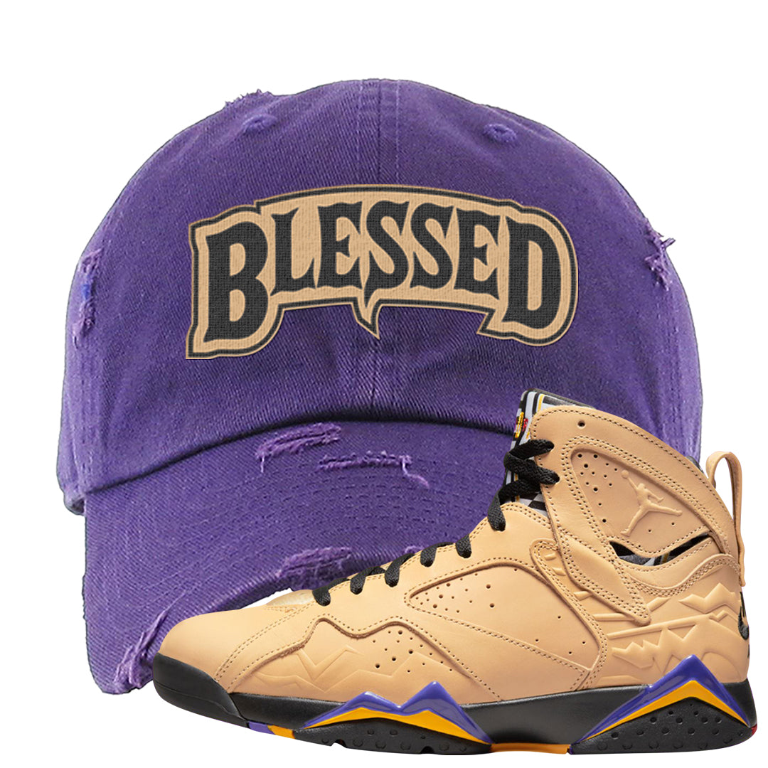 Afrobeats 7s Distressed Dad Hat | Blessed Arch, Purple