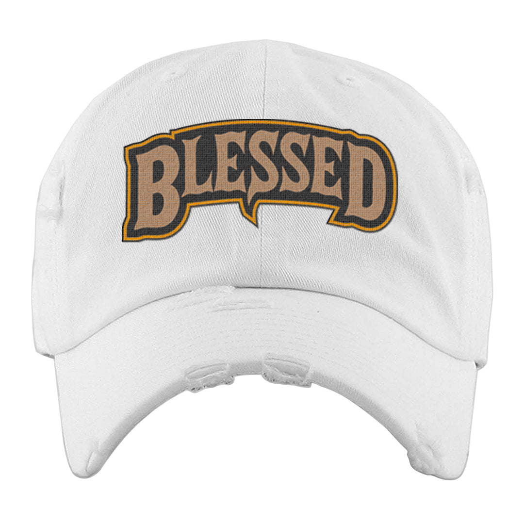 Afrobeats 7s Distressed Dad Hat | Blessed Arch, White