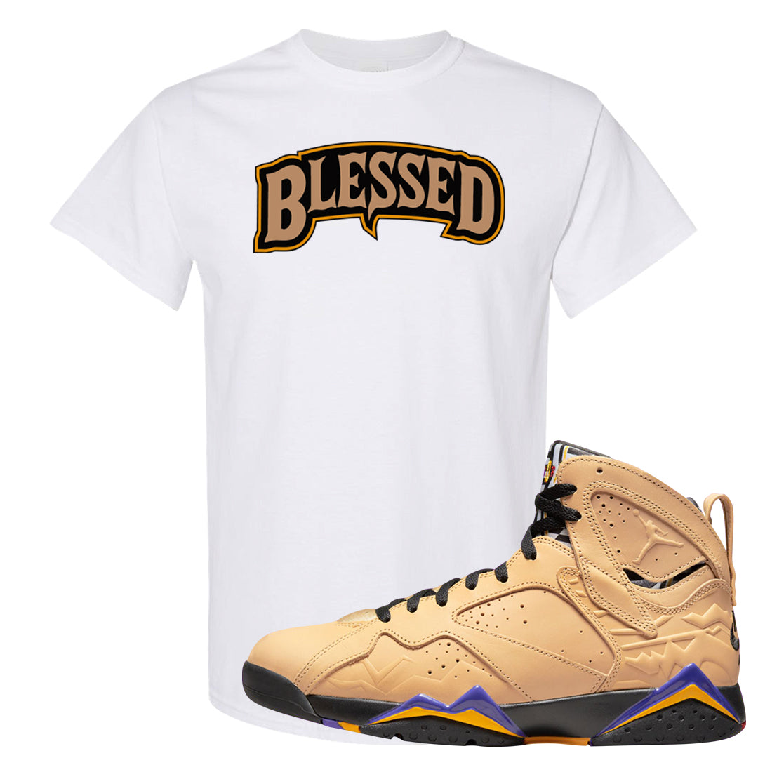 Afrobeats 7s T Shirt | Blessed Arch, White