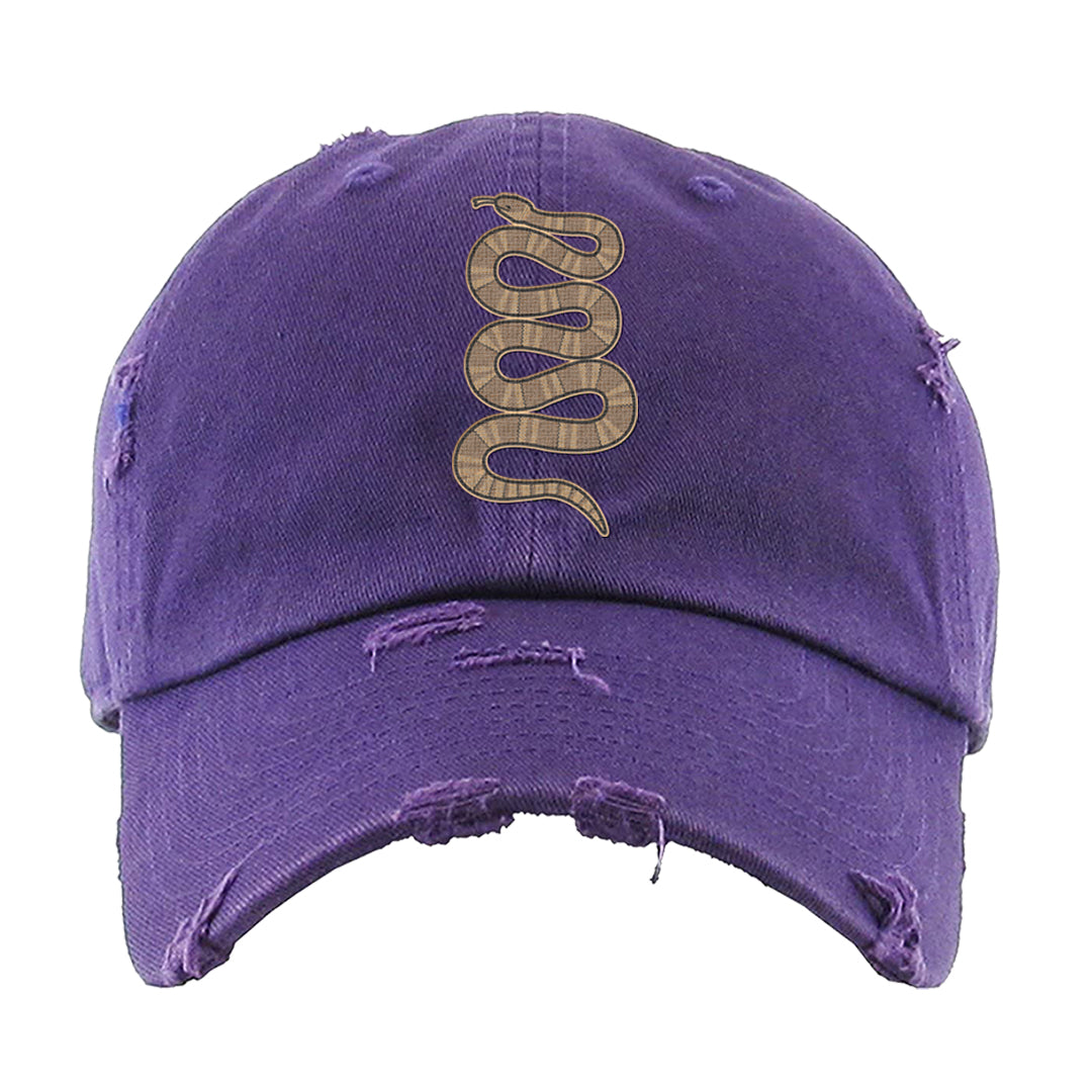 Afrobeats 7s Distressed Dad Hat | Coiled Snake, Purple