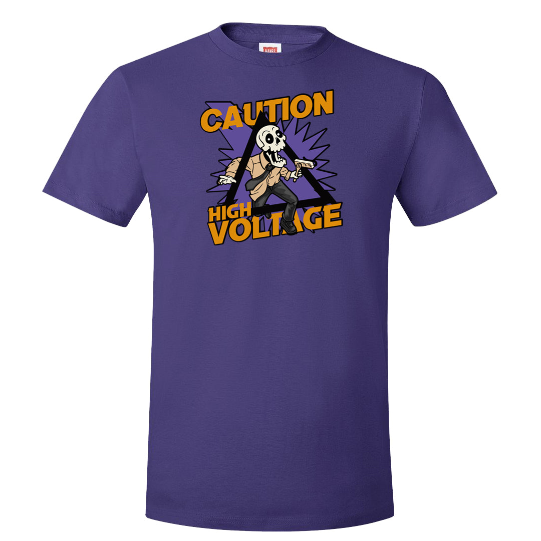 Afrobeats 7s T Shirt | Caution High Voltage, Purple
