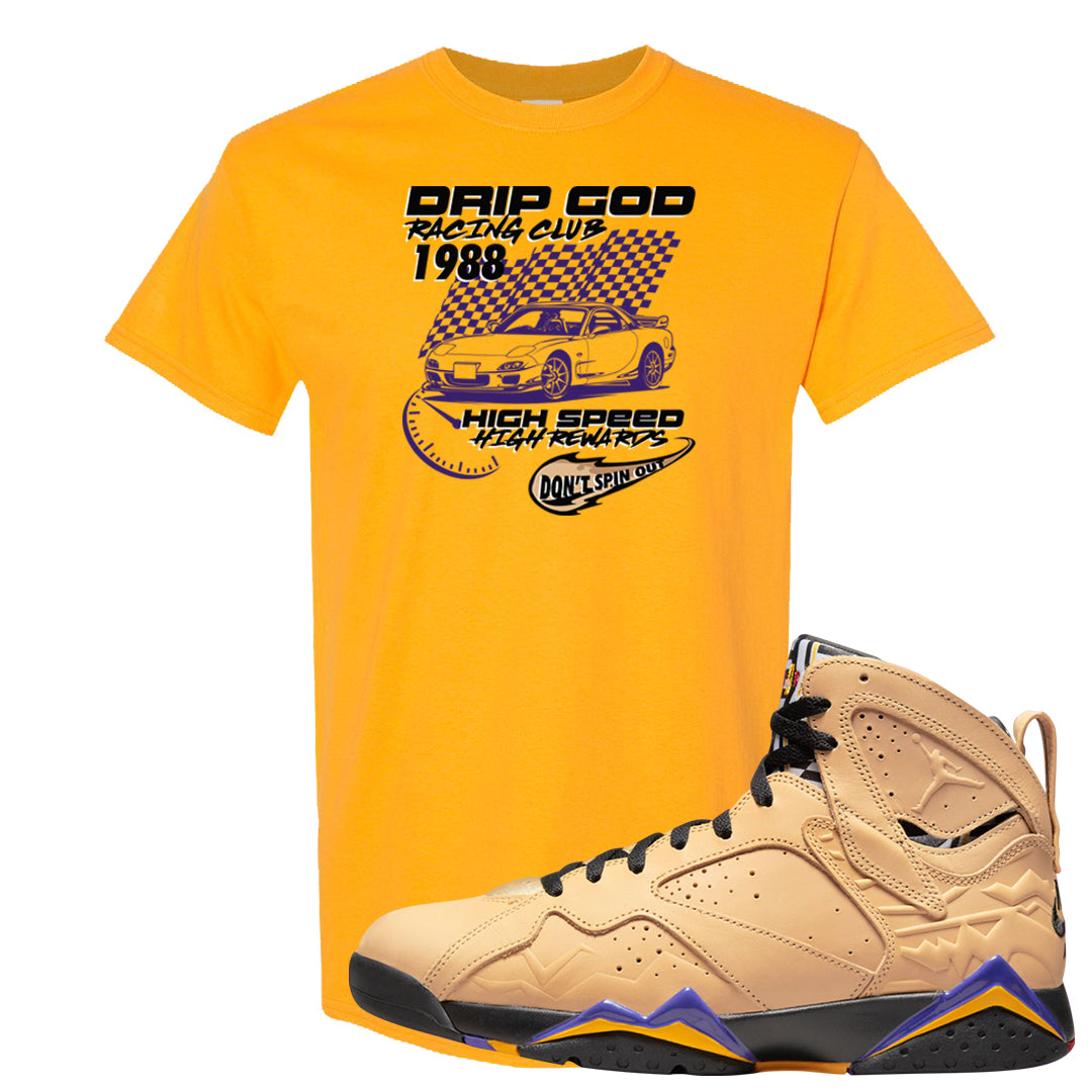 Afrobeats 7s T Shirt | Drip God Racing Club, Gold