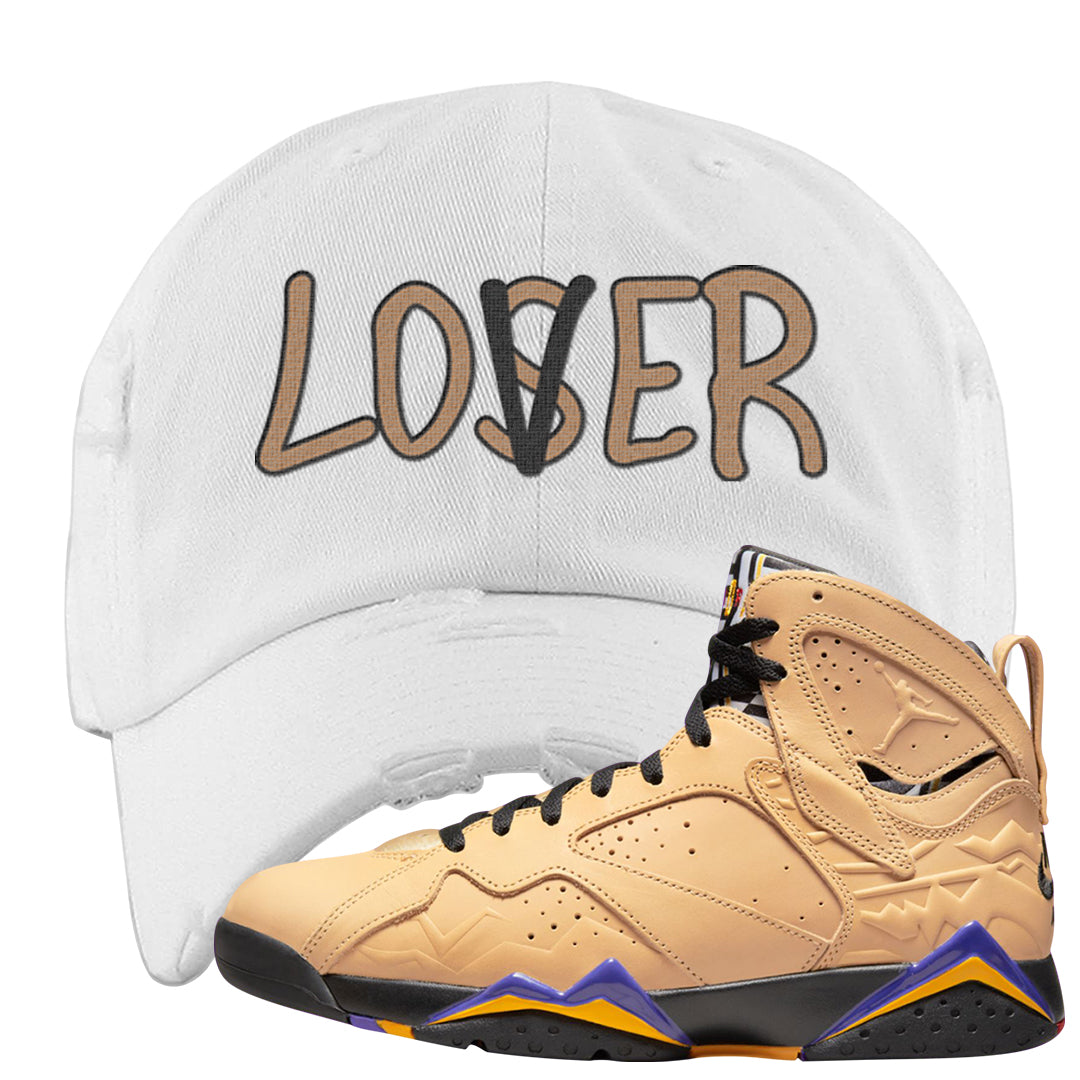 Afrobeats 7s Distressed Dad Hat | Lover, White