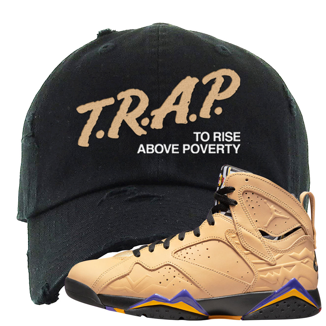 Afrobeats 7s Distressed Dad Hat | Trap To Rise Above Poverty, Black