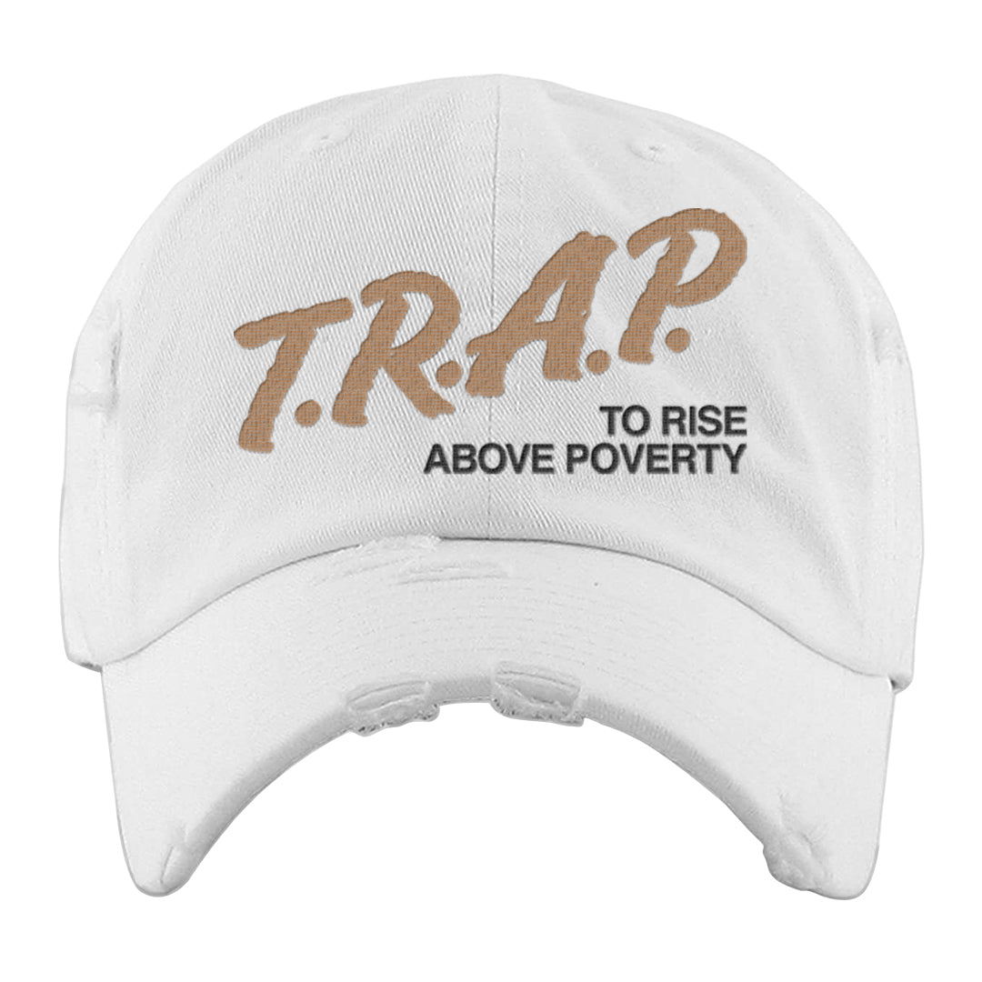 Afrobeats 7s Distressed Dad Hat | Trap To Rise Above Poverty, White