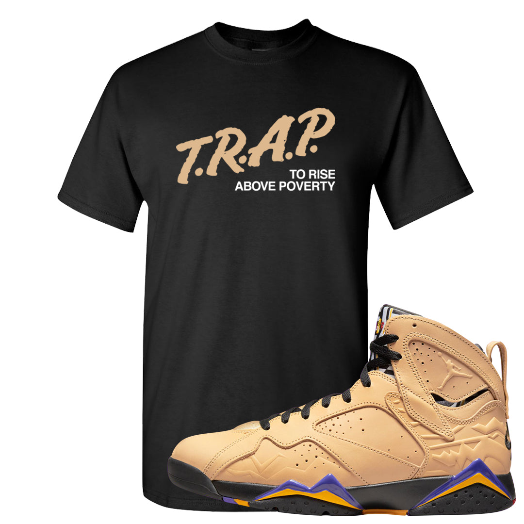 Afrobeats 7s T Shirt | Trap To Rise Above Poverty, Black