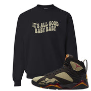 Black Olive 7s Crewneck Sweatshirt | All Good Baby, Black