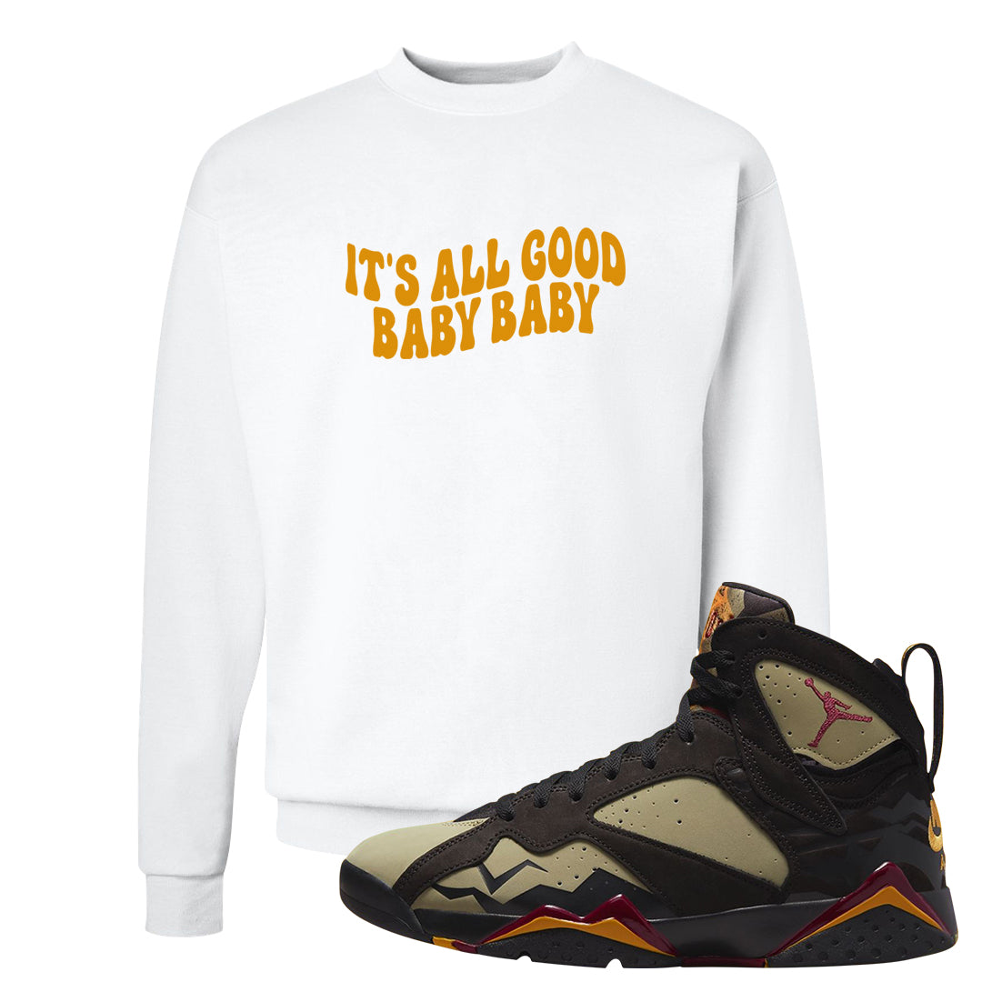 Black Olive 7s Crewneck Sweatshirt | All Good Baby, White
