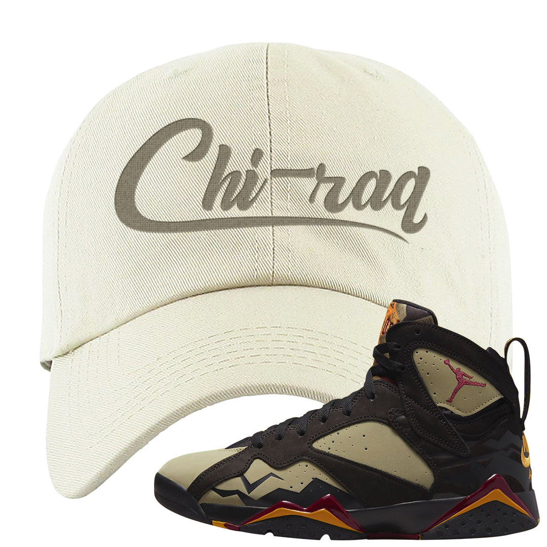 Black Olive 7s Dad Hat | Chiraq, White