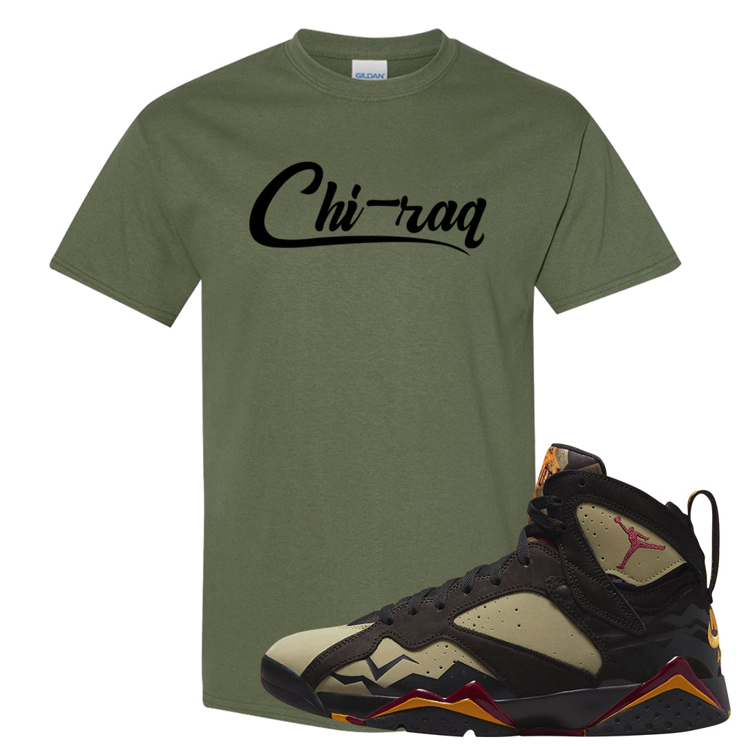 Black Olive 7s T Shirt | Chiraq, Military Green