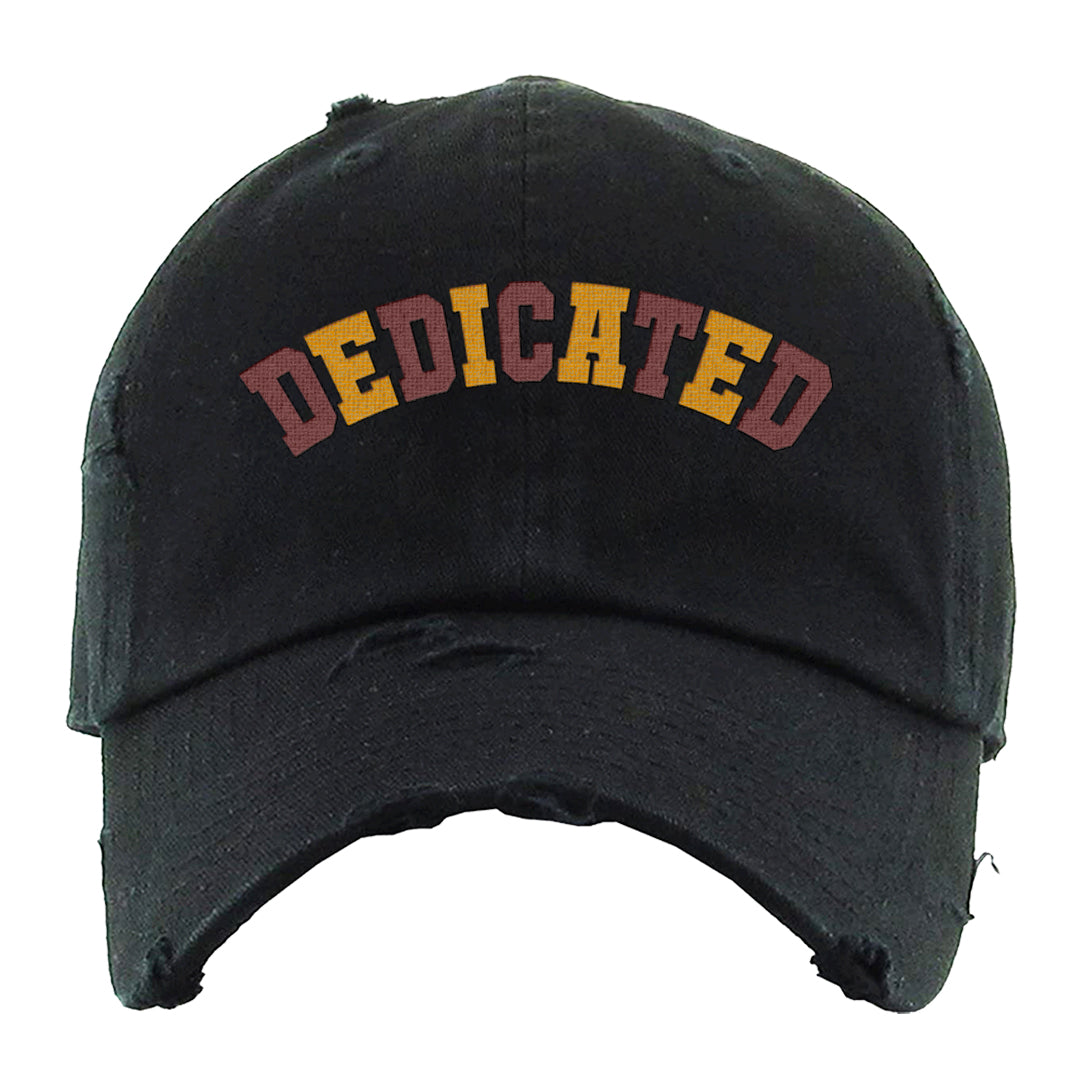 Black Olive 7s Distressed Dad Hat | Dedicated, Black