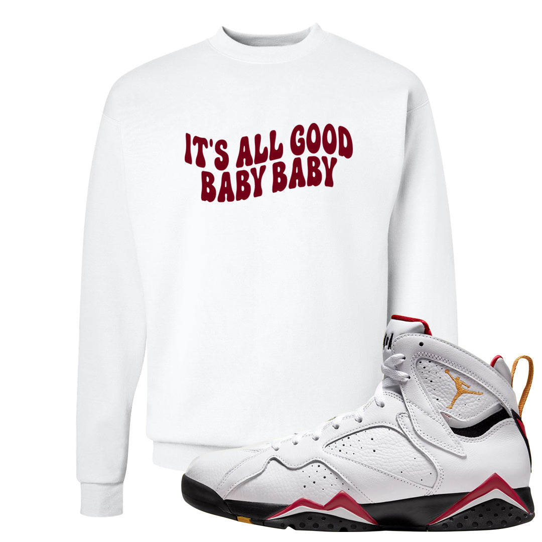 Cardinal 7s Crewneck Sweatshirt | All Good Baby, White