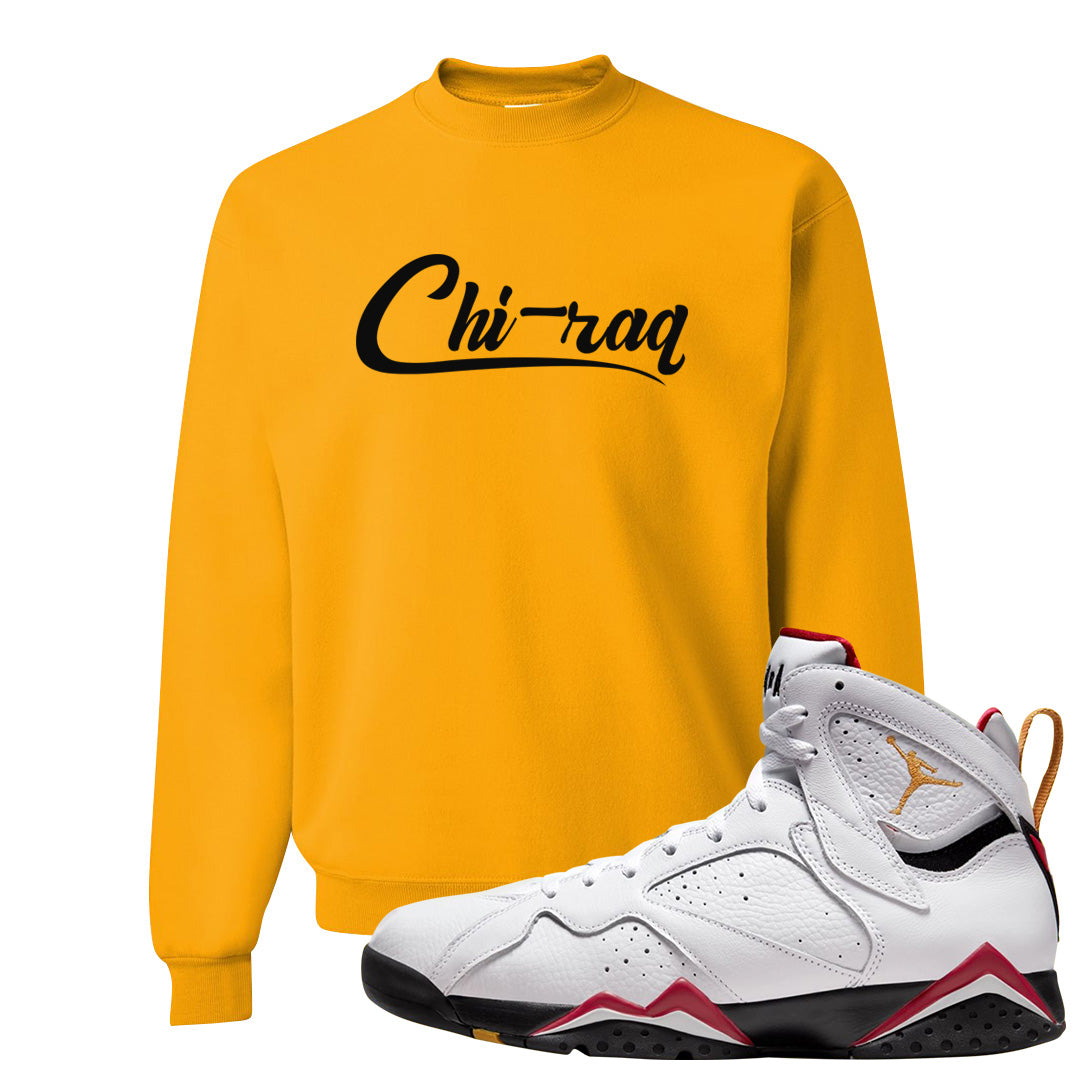 Cardinal 7s Crewneck Sweatshirt | Chiraq, Gold