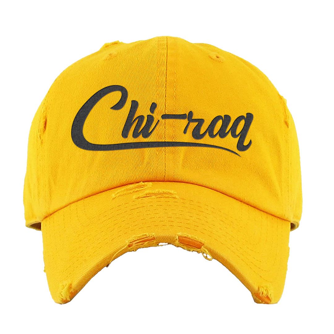 Cardinal 7s Distressed Dad Hat | Chiraq, Gold
