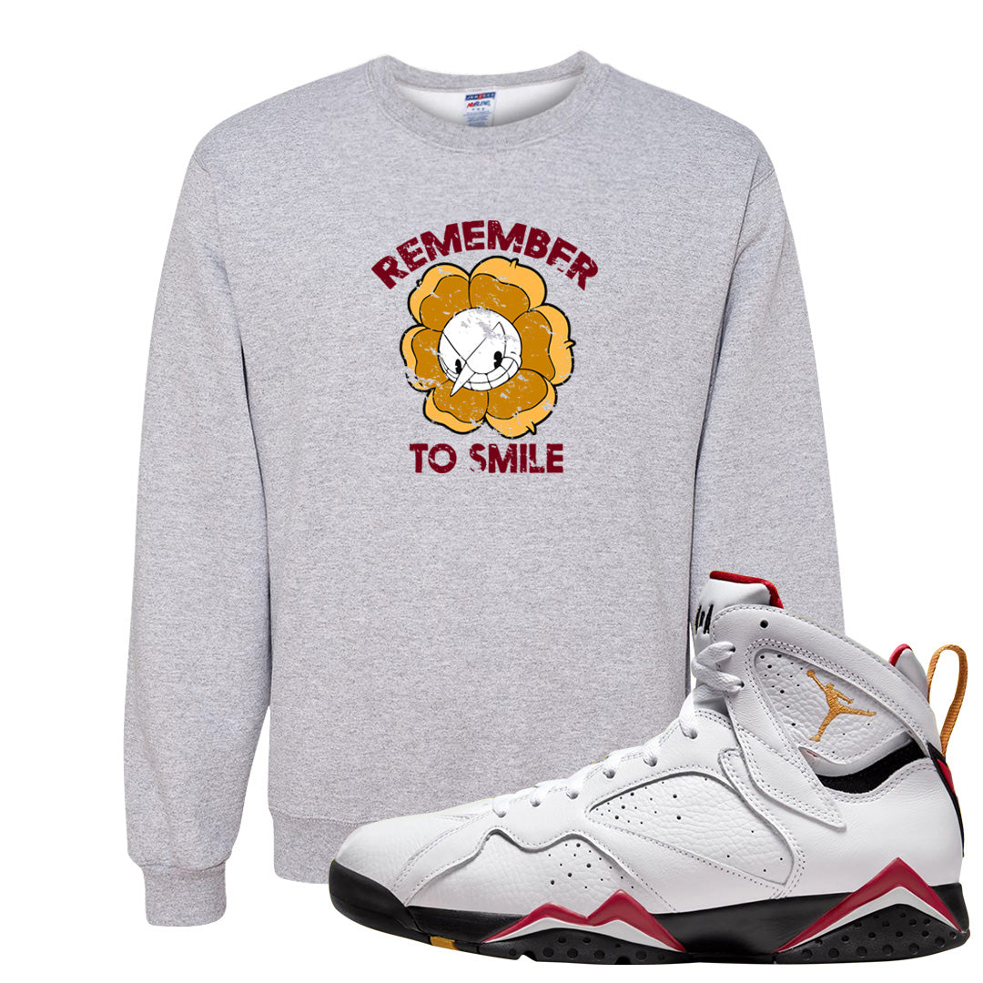 Cardinal 7s Crewneck Sweatshirt | Remember To Smile, Ash