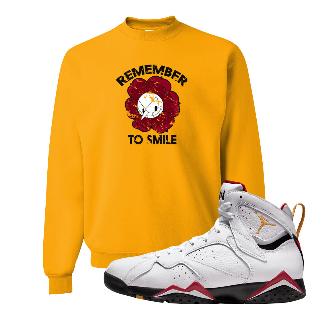 Cardinal 7s Crewneck Sweatshirt | Remember To Smile, Gold