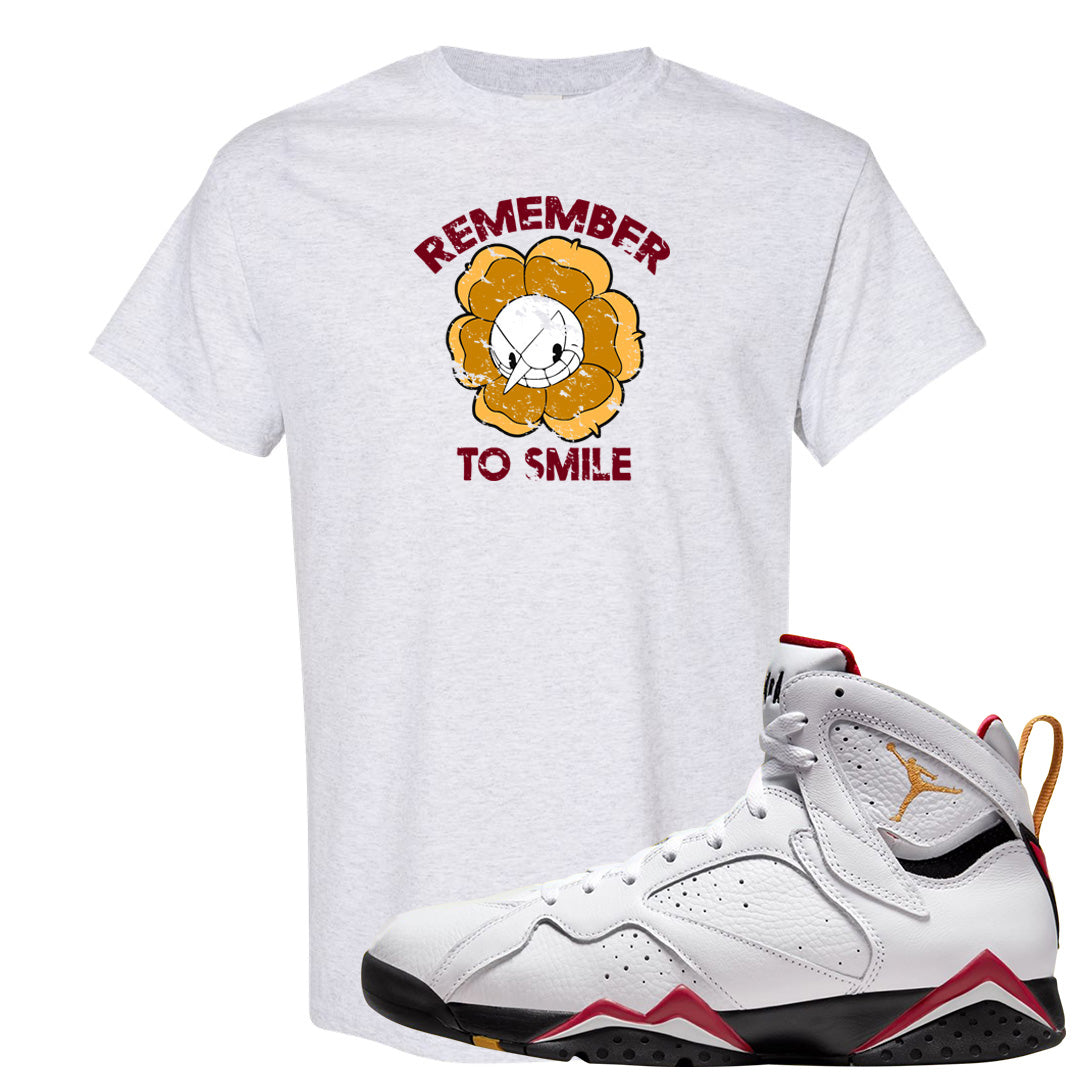 Cardinal 7s T Shirt | Remember To Smile, Ash