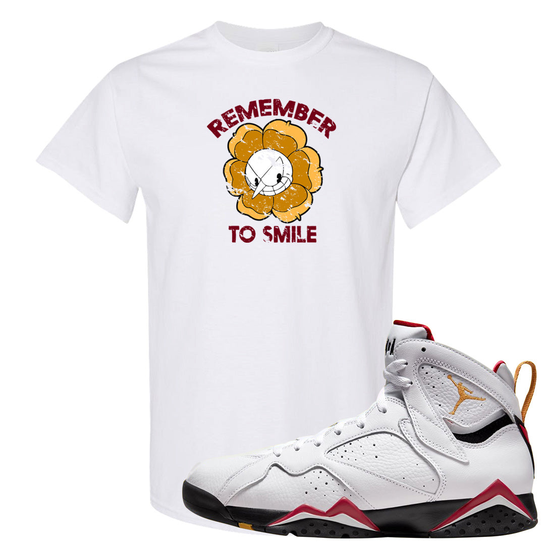 Cardinal 7s T Shirt | Remember To Smile, White
