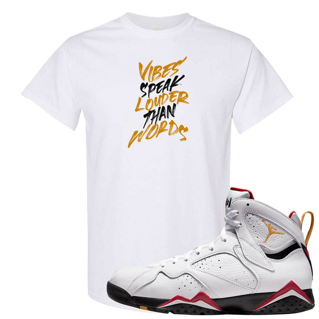 Cardinal 7s T Shirt | Vibes Speak Louder Than Words, White