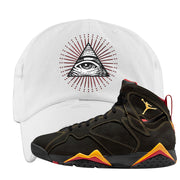 Citrus 7s Distressed Dad Hat | All Seeing Eye, White
