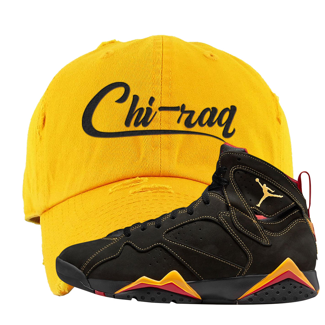 Citrus 7s Distressed Dad Hat | Chiraq, Gold