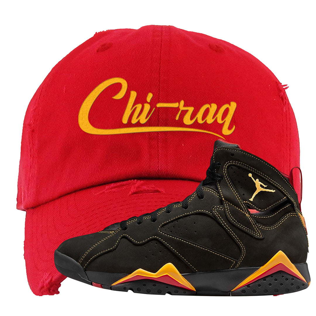 Citrus 7s Distressed Dad Hat | Chiraq, Red